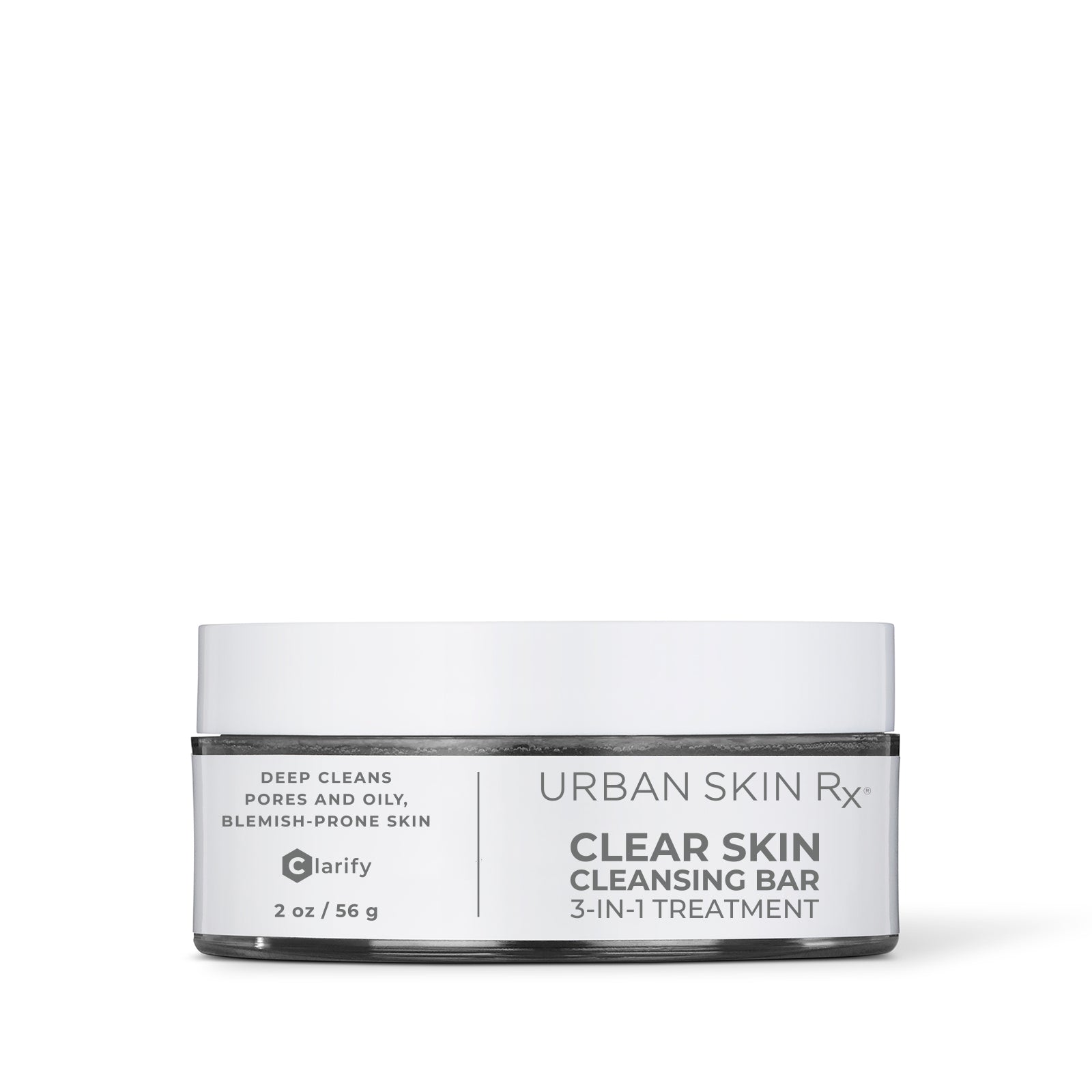 Jar of USRX Clean Skin Cleansing Bar treatment for clarifying skin