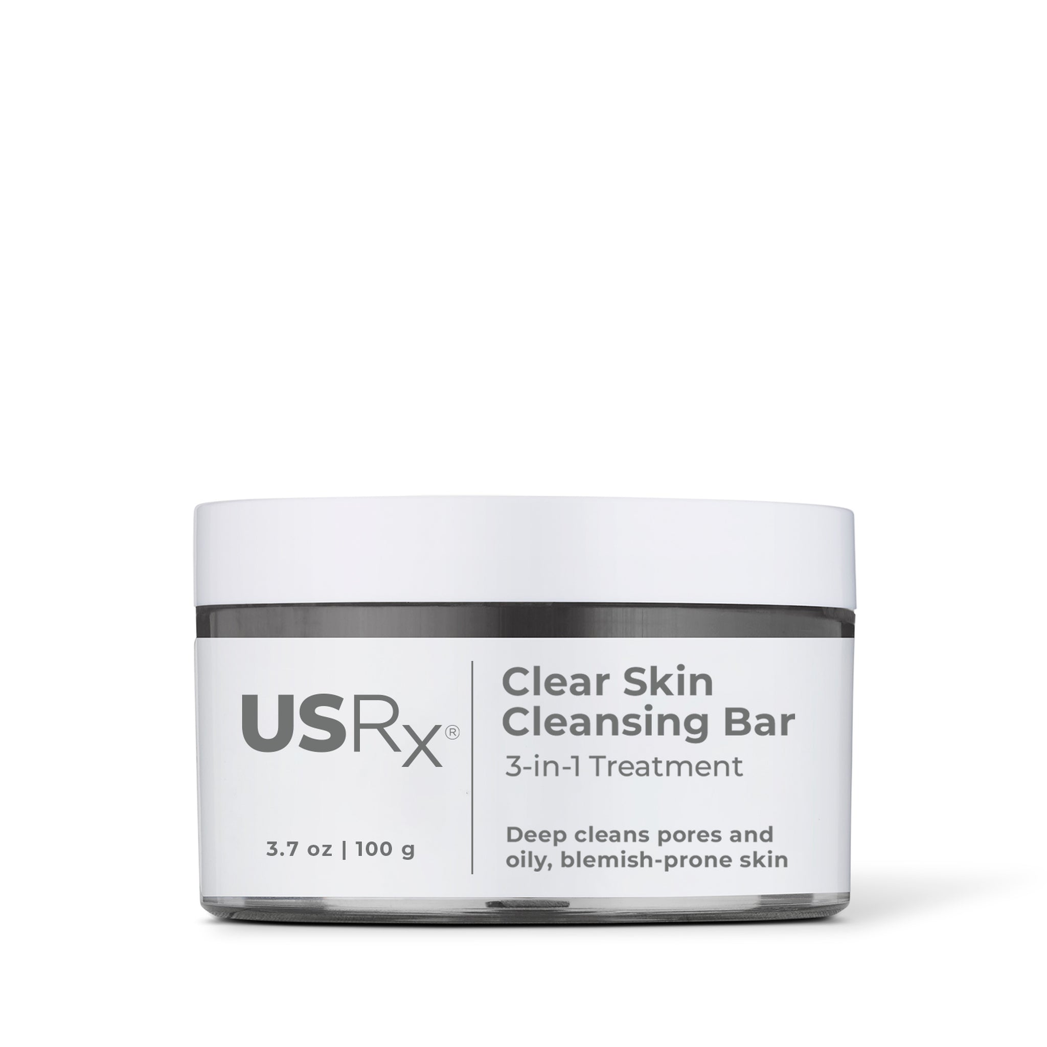 Jar of USRX Clean Skin Cleansing Bar treatment for clarifying skin