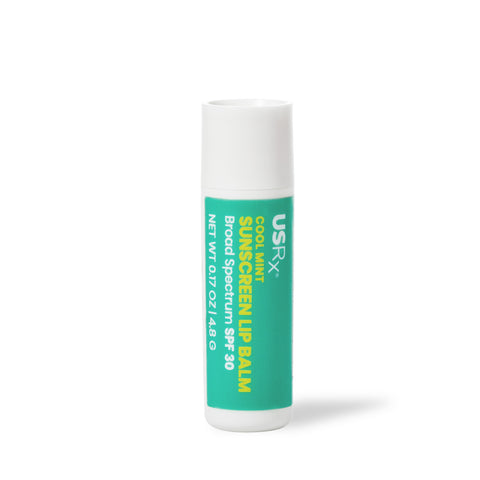 Stick of Urban Skin RX Cool Mint Sunscreen Lip Balm against white background