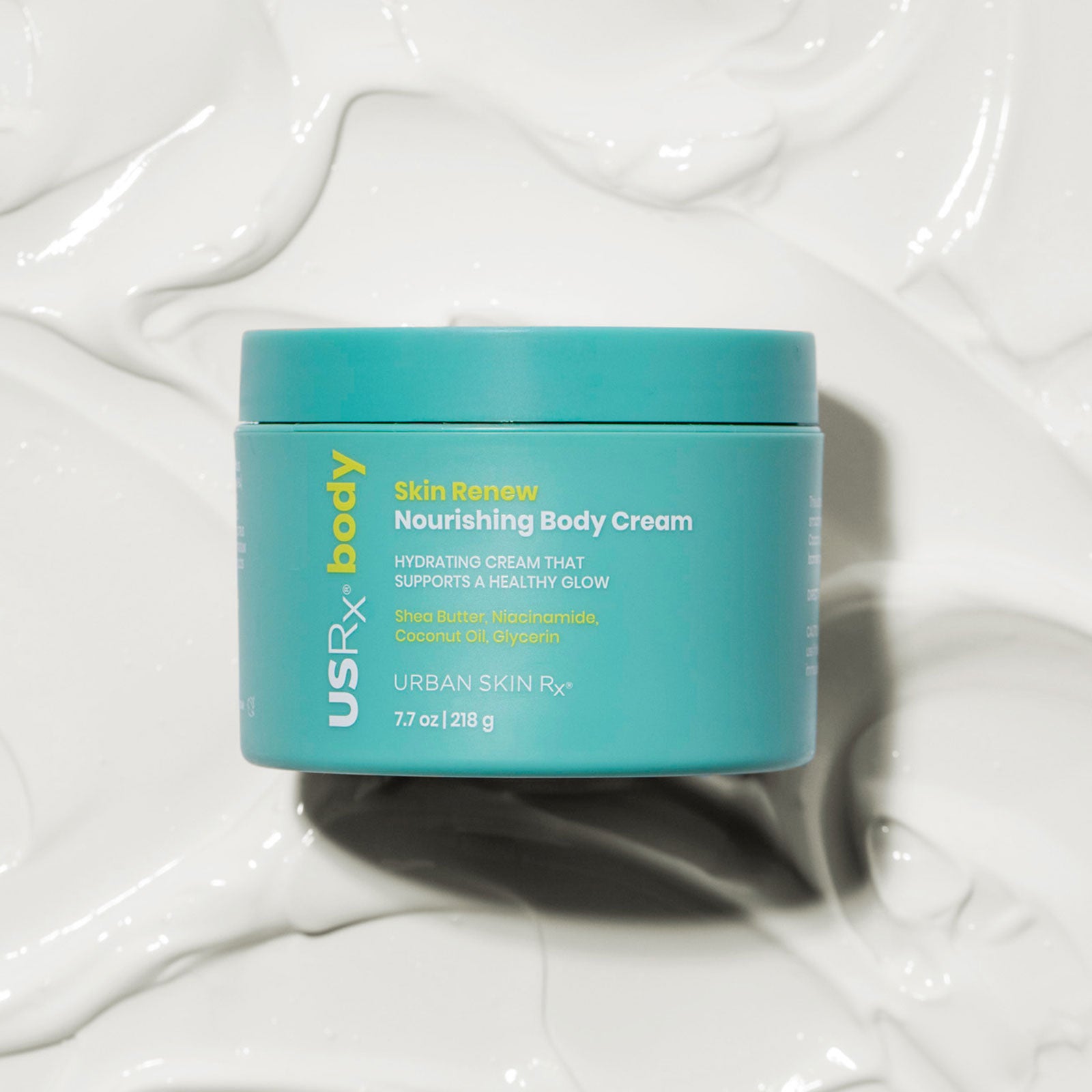 Jar of USRx Skin Renew Nourishing Body Cream on a white background