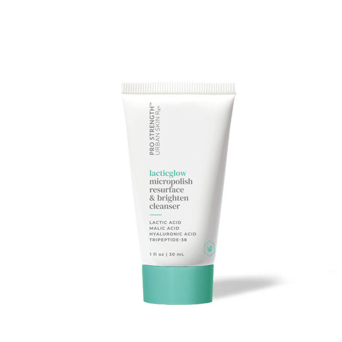 Bottle of USRx Mini LacticGlow Cleanser on a white background