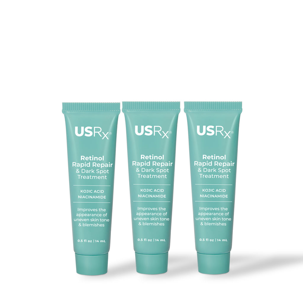 3 bottles of USR Retinol Rapid Repaid on white background