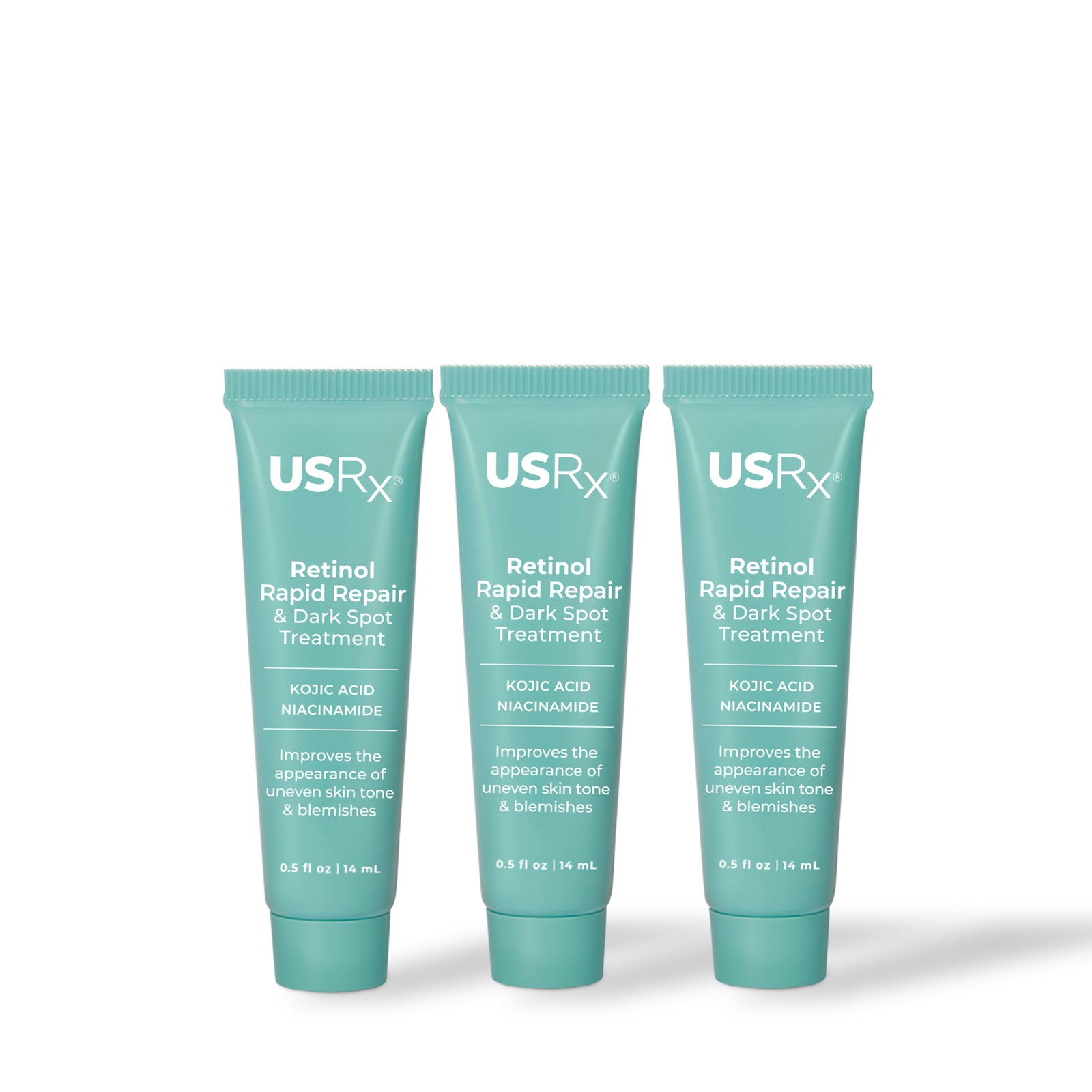 3 bottles of USR Retinol Rapid Repaid on white background