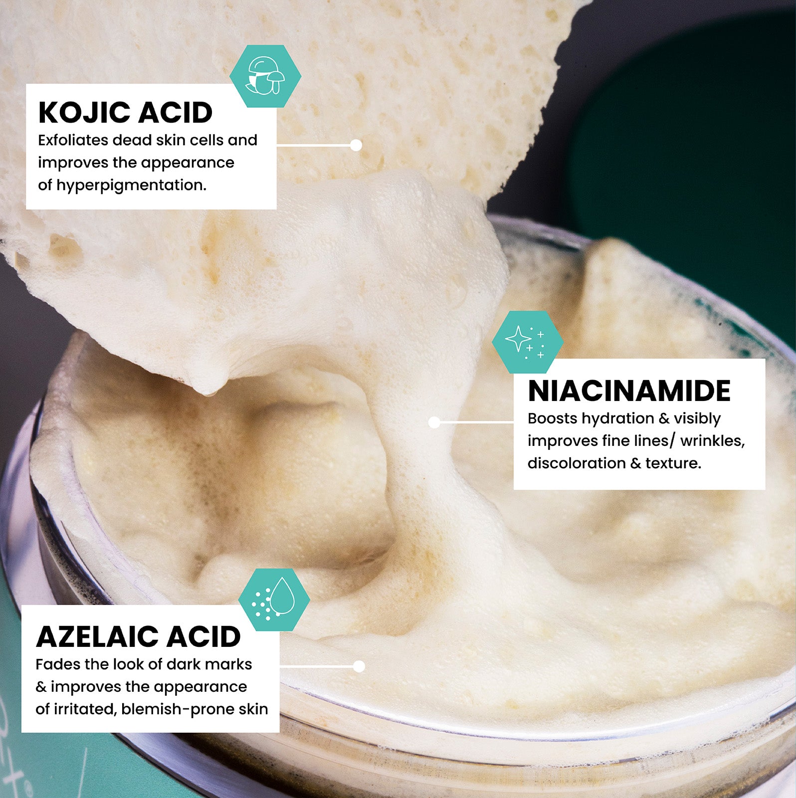 USRx Even Tone Cleansing Bar contains Kojic Acid, Niacinamide and Azelaic Acid to combat various skin concerns