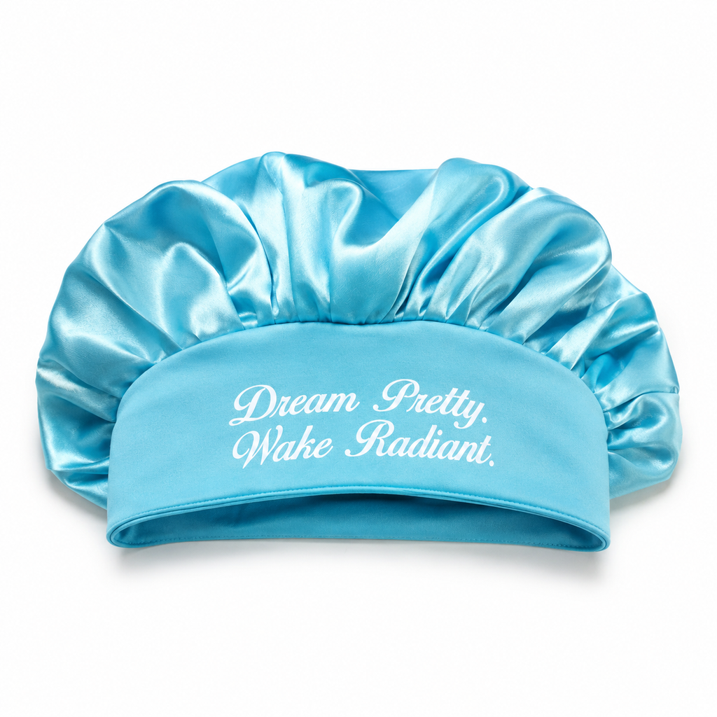 "Dream Pretty. Wake Radiant." Satin Bonnet