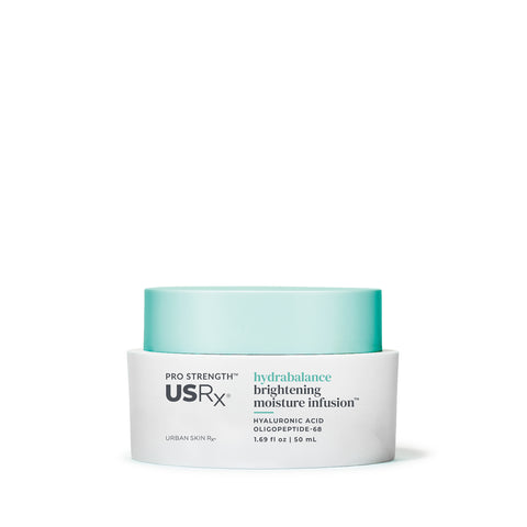 Jar of USRx HydraBalance Brightening Moisture Infusion on a white background