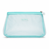 Mesh cosmetic bag on a white background