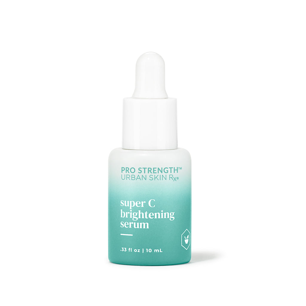Bottle of Urban Skin RX Super C Brightening Serum product on white background